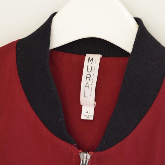 Mural Smooth Elastic Trimmed Bomber Baseball Jacket Womens Size XS - Picture 6 of 12